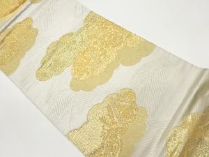 雲に花唐草・花鳥・荒波模様織出し袋帯